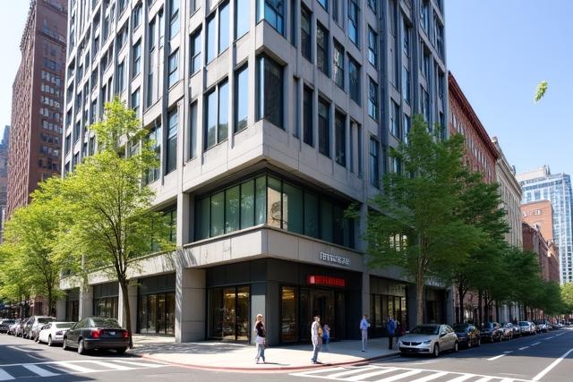 Exterior view of a modern building on Railroad Avenue, NYC